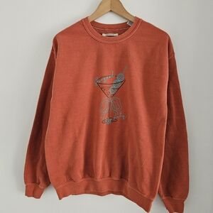 Anthropologie Sweatshirt Womens XS Oversized Showgirl Off Duty Embroidered